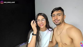 Iris eros chaturbate cute latin couple - flirtatious playful cam show and blowjob.mp4
