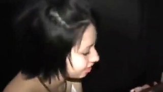 Black gloryhole blowjob