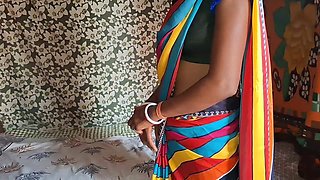 Aunty Clad in a Red Saree