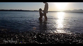 Romantic Sex at a Public Beach