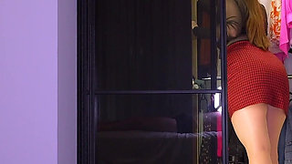 Caught His Stepmom Changing Into Sexy Pantyhose - Creampie
