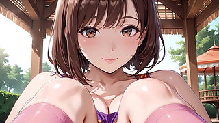 Big Tits Hentai Beauty Bounces Passionately on Tropical Porch - Dripping Wet!