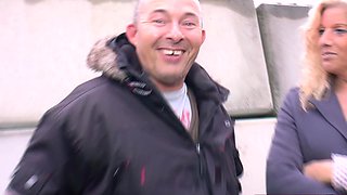 German mature blonde fucked at street casting