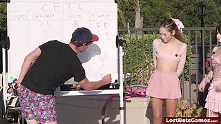 Strip Game Lost: Two Girls Must Strip Naked For Crowd