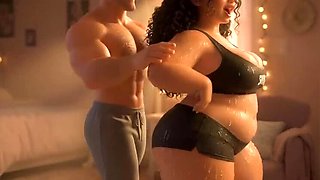 Shy Chubby Girl's First Day At Gym Turns Into Curvy Cock Tease