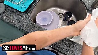 Sislovesme - fortunate stepbro caught sexy stepsis cherry fae having joy with her bff and joins them
