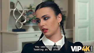 Vip4k. lispy wednesday deep-throated daddy's cock like she's his hoe