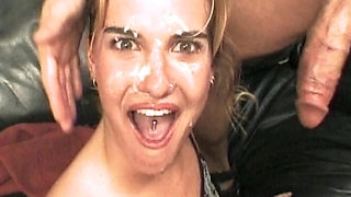 Blonde Babe Deepthroats Big Cock to Facial Finish