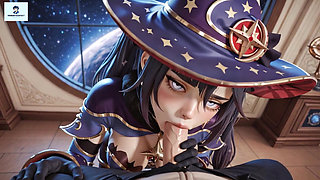 Genshin Impact Mona Animated Anal Feet Blowjob