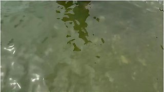 Public Double Facial After Fucking Husband And Friend At The Beach