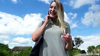 Tamara Grace records herself getting drilled in public in reverse cowgirl POV