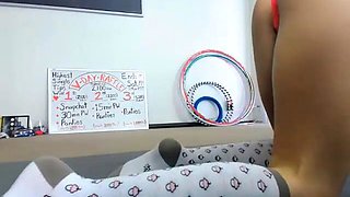 Blonde babe britney braces solo dildo masturbation