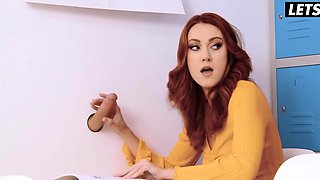 Redhead College Girl Fucks Horny Teacher. Cherry Candle