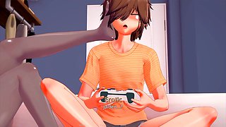 Hot teenage girl, huge cumshot, cute femboy