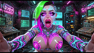 Cyberpunk Style Women Bouncing Boobs, Ai Animation