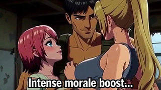 Threesome fucked in forest house