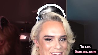 Maid transgender banged in asshole by big black knob