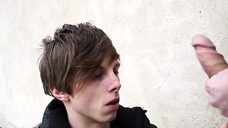 Euro twink amateur barebacked outdoors