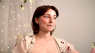 Chubby Brunette Big Boobs Dildo Masturbation