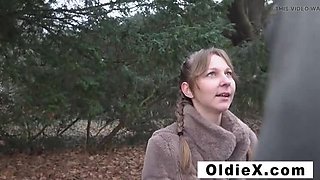 Hairy Mom Gets Picked Up by Grandparents for Old Young Threesome at OldieX