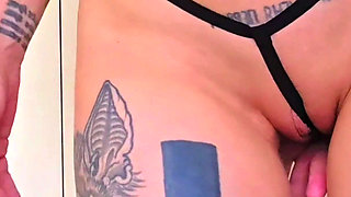 Slut Twirls Ass in Front of Your Face Thin Strip Thong on Buttocks