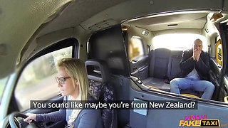 Female Fake Taxi - Ozzie Tourist Cums in Blondes Mouth