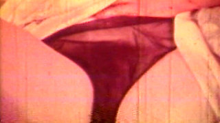 Vintage Red-tinted Lesbian Classic with Retro Bedroom Lovers