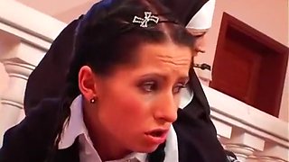 Three schoolgirls and a Nun