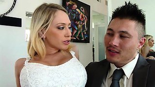 Swinger couples swap each other One couple sit back and