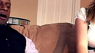 Sexy skinny teen Sindee fucked by black boss with big cock at work