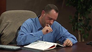 Vintage office sex with skinny girl