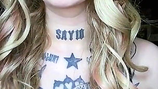 Sexy Alternative Blonde Drinking and Burping