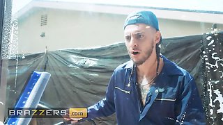 Brazzers - fantastic kayley gunner gets double the gusto from hubby mick & adonis the window washer