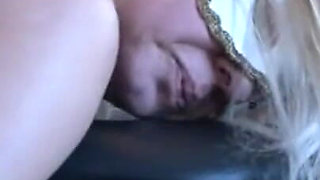 Humiliating blonde girl whipping
