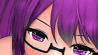 Kagura Suzu Oral Blowjob Facial Eyaculation Glasses Girl Hentai Mmd 3D Purple Hair Color Edit Smixix