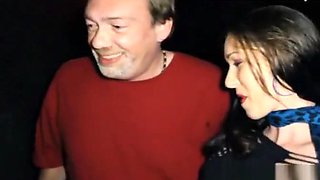 Wild Freckle Gangbang Slut Squirts Milk in Porno Theater