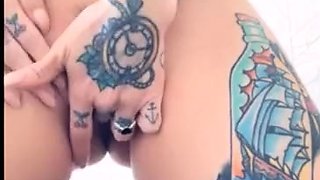 Tight Body Tattoo MILF Joanna Angel starts the day masturbat