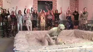 crazy mud wrestling lesbian porn clip