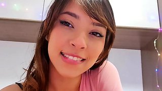 Striptease and JOI in English by Tattooed Teen on Webcam