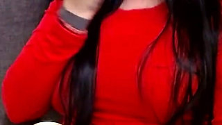 Lady in Red Smoking Cougar
