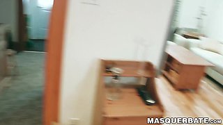 Muscular dude with awesome abs wanks off in front of a camera