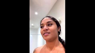 Sweet babe sucks and fucks black dick in public toilet