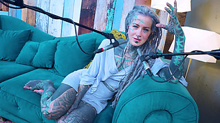 I talk about P - Passion - ASMR podcast SFW talking goth skinny girl dreadlocks tattoo model inked girl