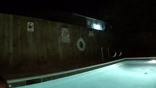 late night skinny dipping with a busty babe