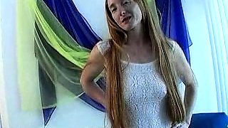 Small titted babe toys her pussy on webcam