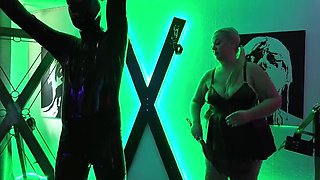 BBW Mistress Spanks and Trains Her Slave Hard