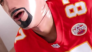 Xxl Strapon Dominates Chiefs Tight-end Into a Pussy Licker