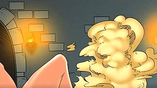 Hentai redhead gives blowjob and having sex
