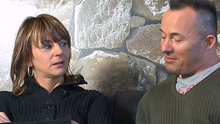 Simple German housewife invited to have sex on the street