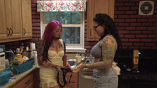 Naughty Neighbors Bianca Bailee & Nikki Vixen Kitchen Fuck